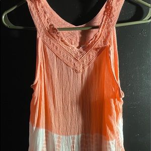 GIRLS• “JUSTICE” TANK TOP-(Dressy or Casual) PEACH /W WHITE•• LIKE NEW CONDITION